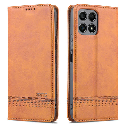 AZNS Magnetic Auto-absorbed Wallet Stand Design PU Leather Shockproof Phone Cover Case for Honor X30i