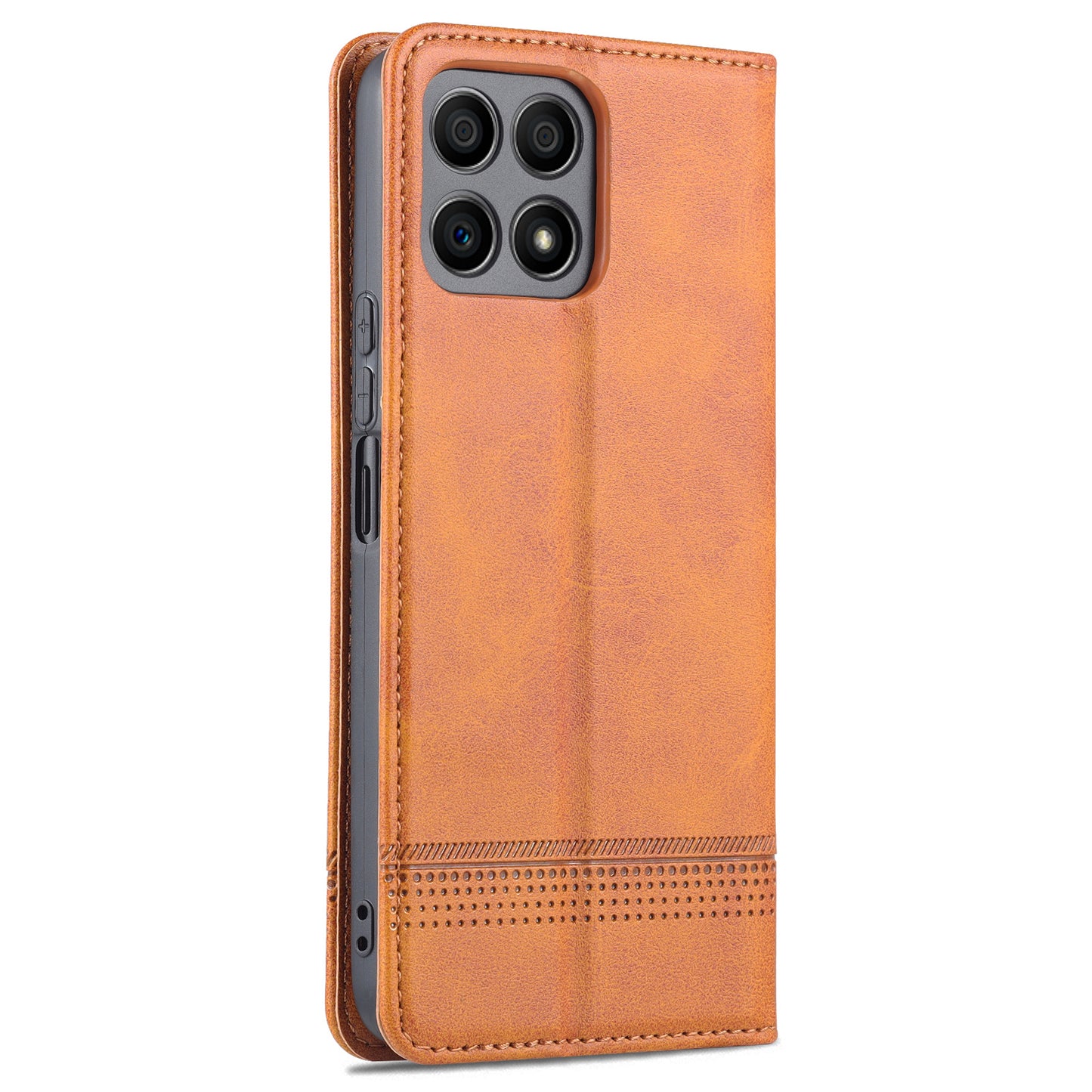AZNS Magnetic Auto-absorbed Wallet Stand Design PU Leather Shockproof Phone Cover Case for Honor X30i