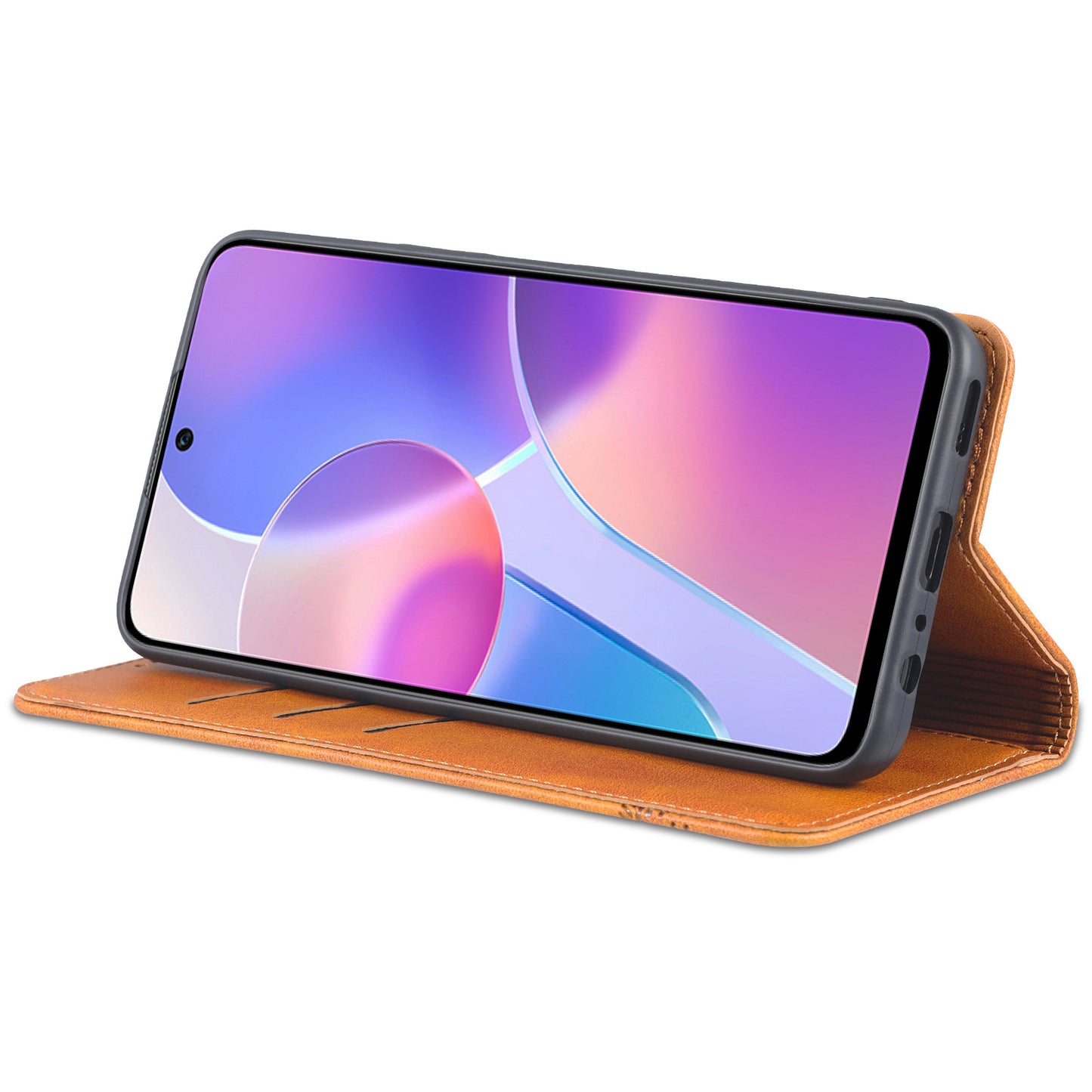 AZNS Magnetic Auto-absorbed Wallet Stand Design PU Leather Shockproof Phone Cover Case for Honor X30i