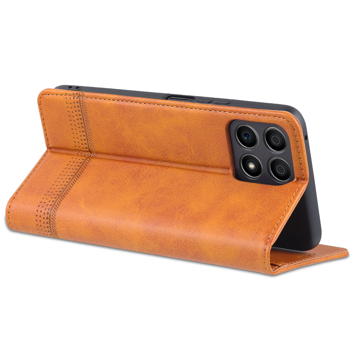 AZNS Magnetic Auto-absorbed Wallet Stand Design PU Leather Shockproof Phone Cover Case for Honor X30i