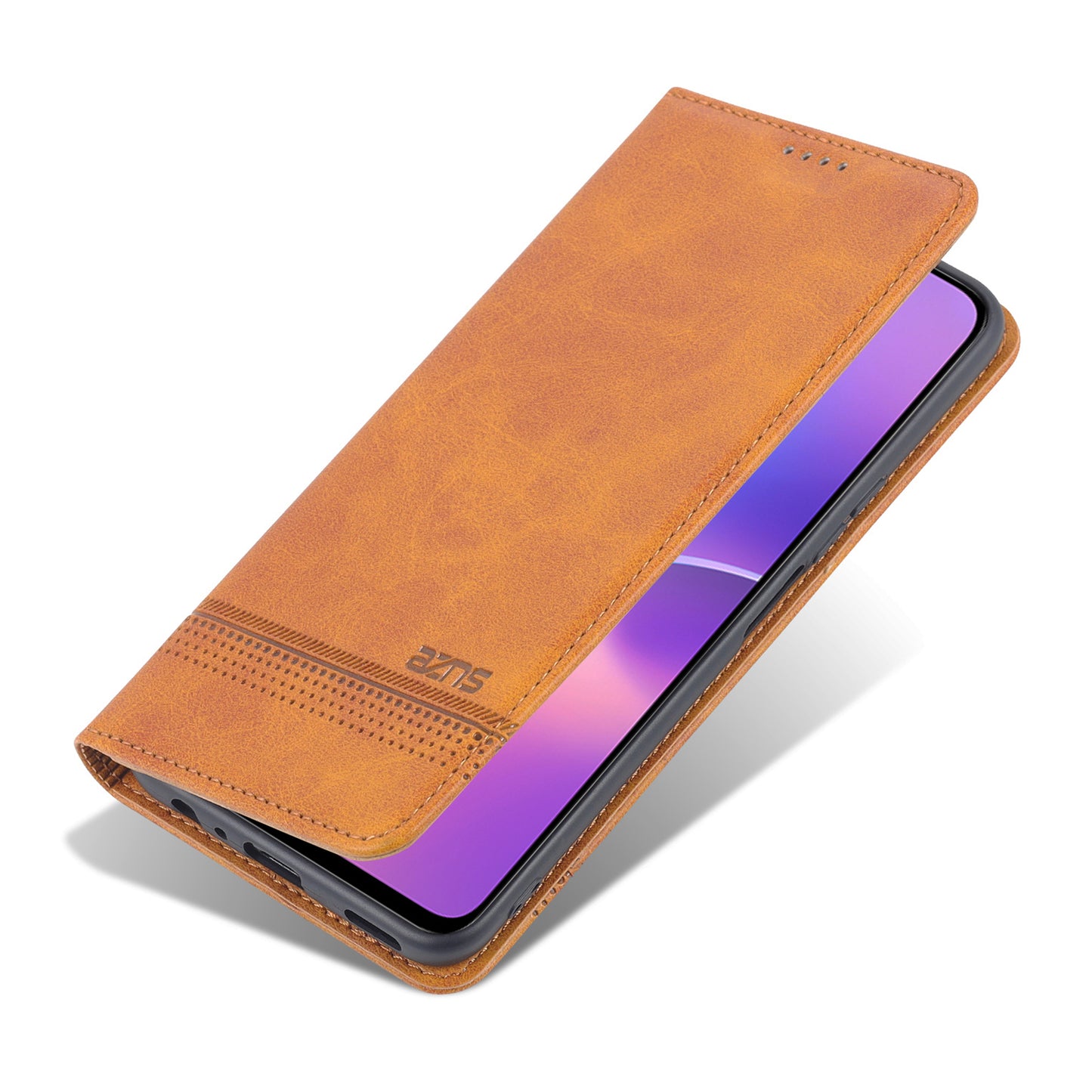 AZNS Magnetic Auto-absorbed Wallet Stand Design PU Leather Shockproof Phone Cover Case for Honor X30i