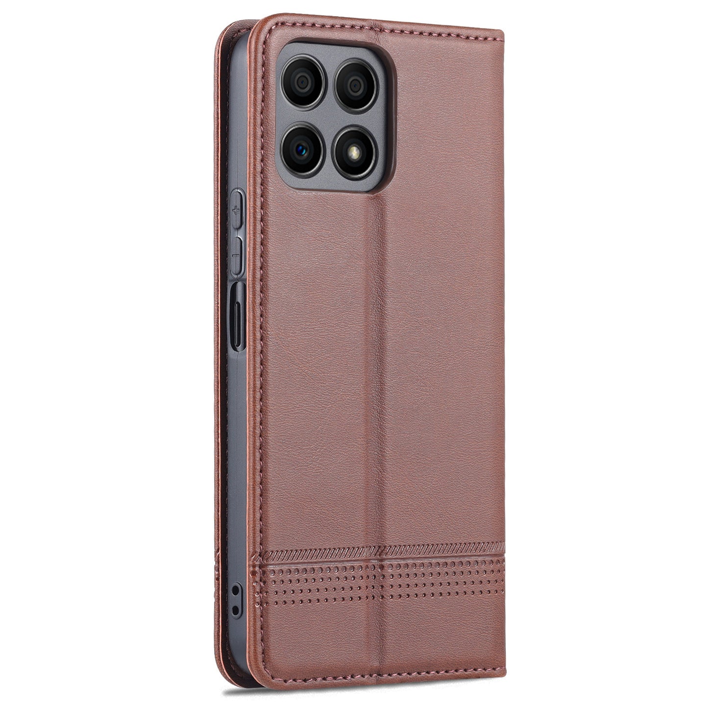 AZNS Magnetic Auto-absorbed Wallet Stand Design PU Leather Shockproof Phone Cover Case for Honor X30i