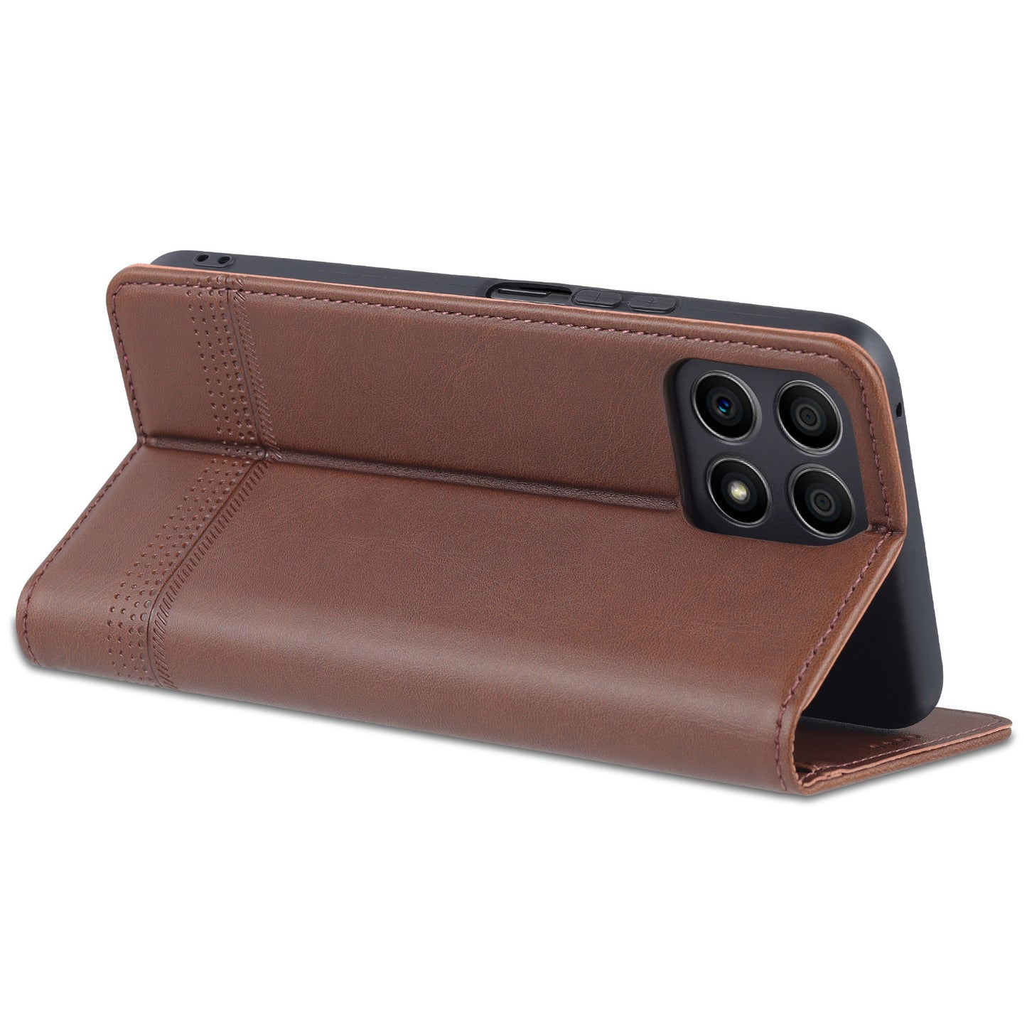 AZNS Magnetic Auto-absorbed Wallet Stand Design PU Leather Shockproof Phone Cover Case for Honor X30i