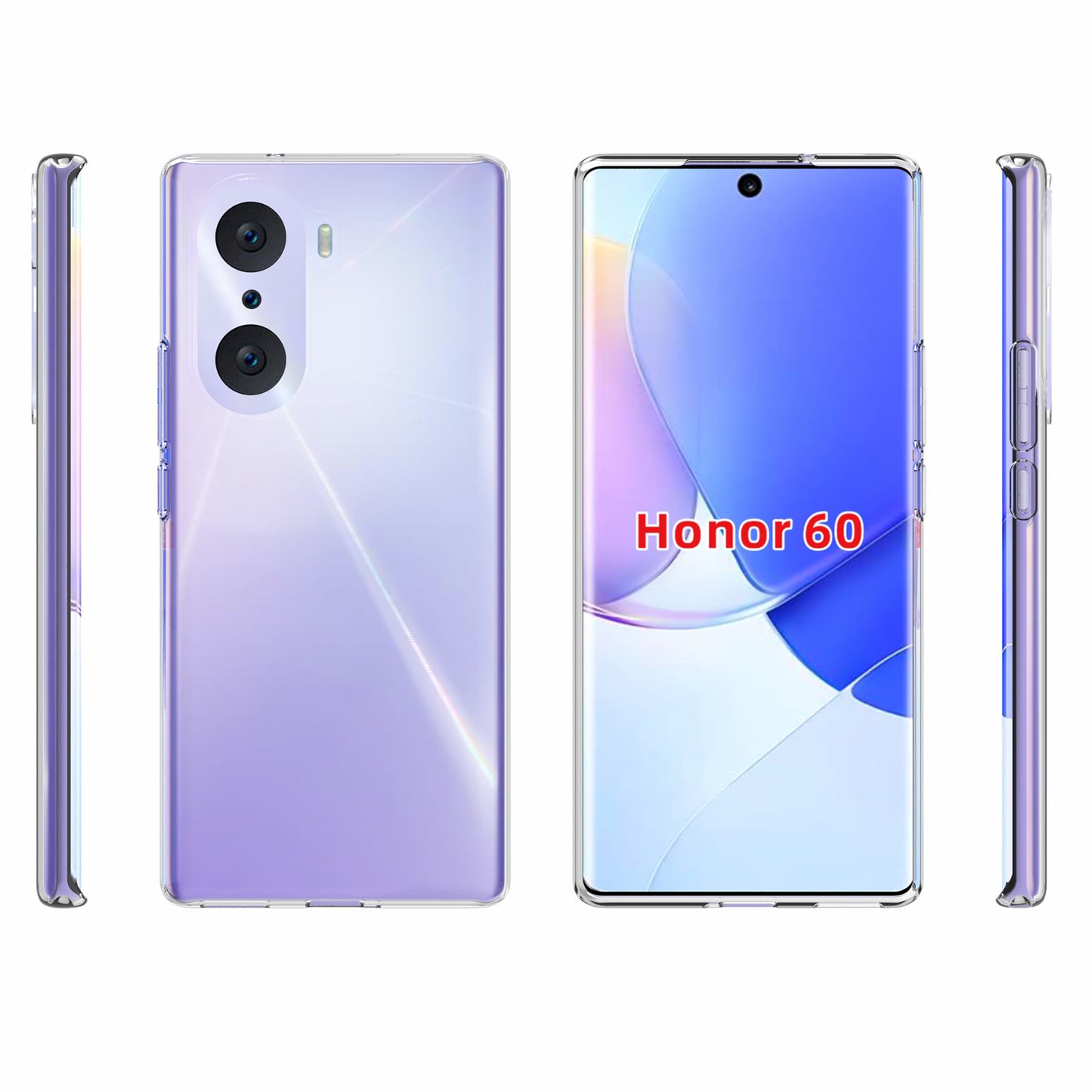10Pcs/Pack Inner Watermark-resistant Clear Soft TPU Phone Protective Case Cover for Honor 60