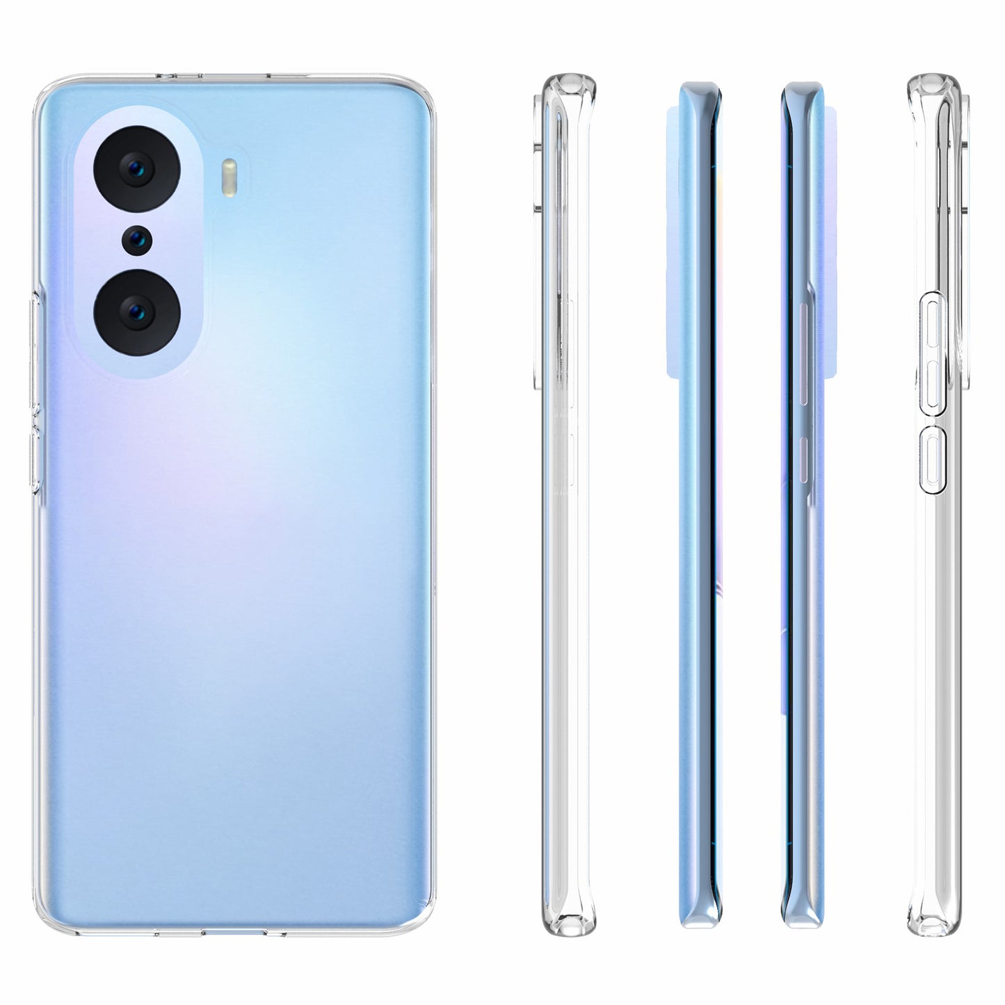 10Pcs/Pack Clear Soft TPU Inner Watermark-resistant Anti-scratch Phone Back Cover Case for Honor 60 Pro