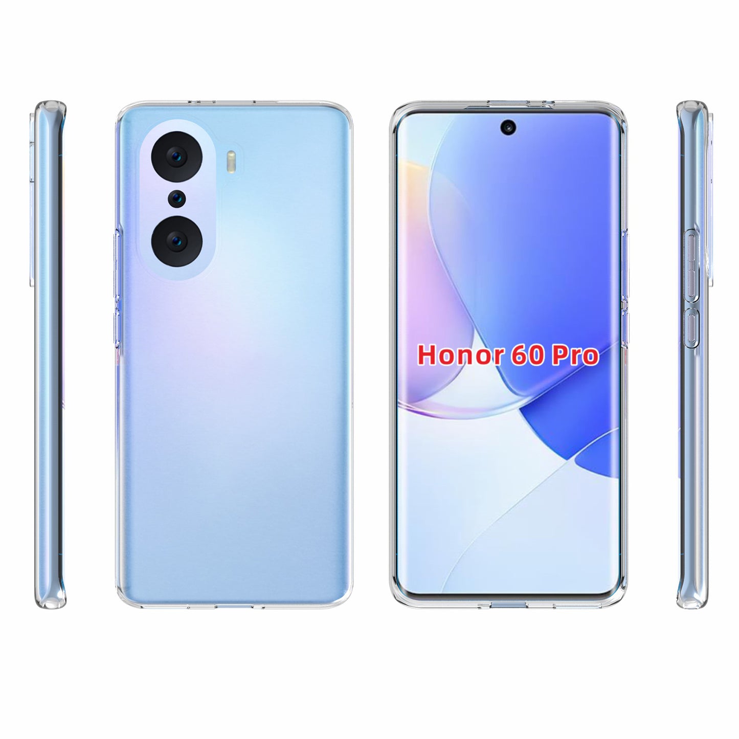 10Pcs/Pack Clear Soft TPU Inner Watermark-resistant Anti-scratch Phone Back Cover Case for Honor 60 Pro