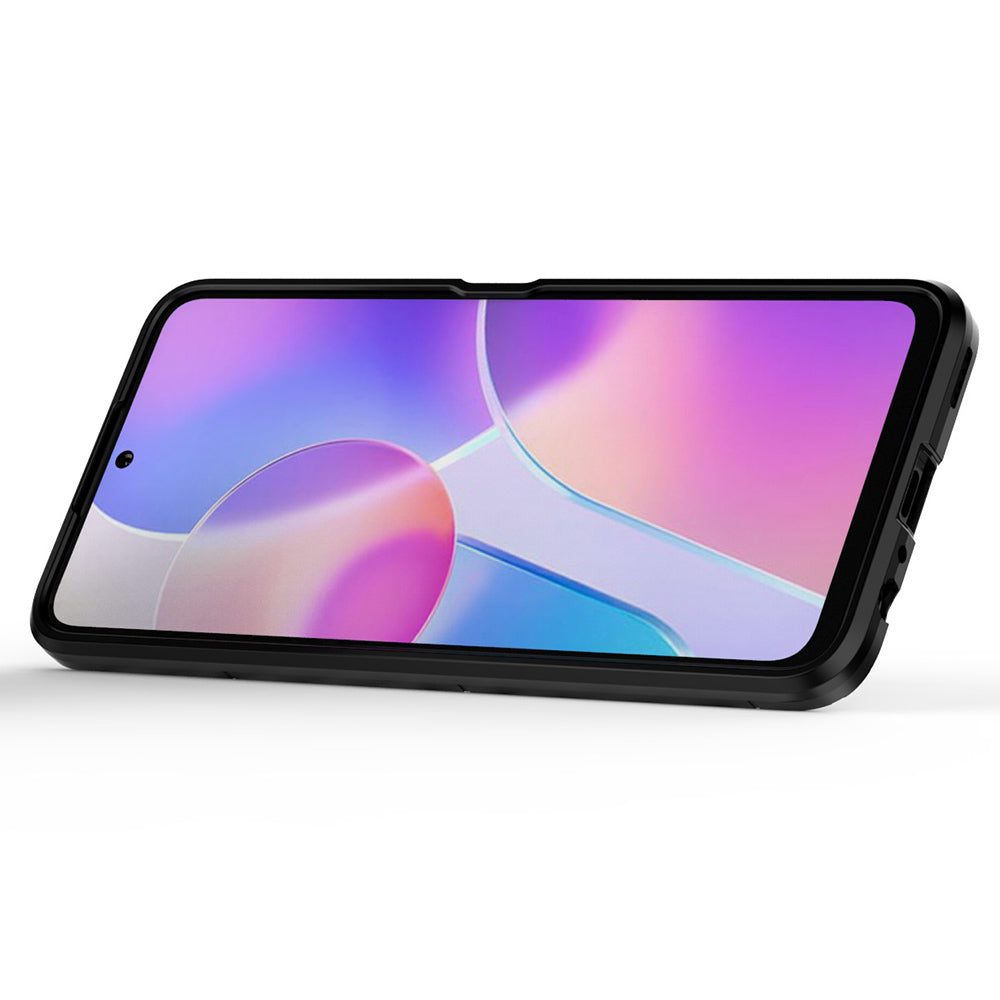 Fingerprint-proof Dual-layer Soft Flexible TPU and Hard PC Shockproof Protective Case with Ring Holder Kickstand for Honor X30i