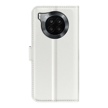 Shockproof PU Leather Coated TPU Mobile Phone Case Litchi Texture Stand Wallet Flip Protective Phone Cover for Huawei nova 8i/Honor 50 Lite