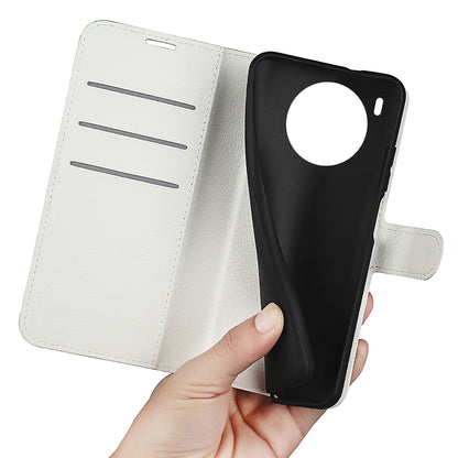 Shockproof PU Leather Coated TPU Mobile Phone Case Litchi Texture Stand Wallet Flip Protective Phone Cover for Huawei nova 8i/Honor 50 Lite