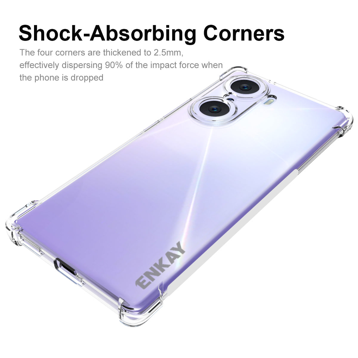 ENKAY HAT PRINCE Enhanced Four Corner Anti-slip Edge Crystal Clear Soft TPU Cover Phone Case for Honor 60