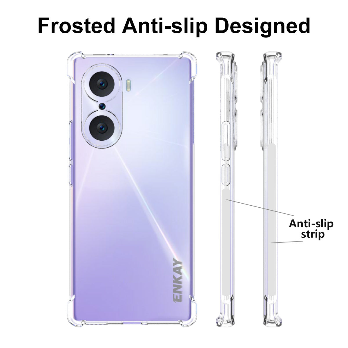 ENKAY HAT PRINCE Enhanced Four Corner Anti-slip Edge Crystal Clear Soft TPU Cover Phone Case for Honor 60
