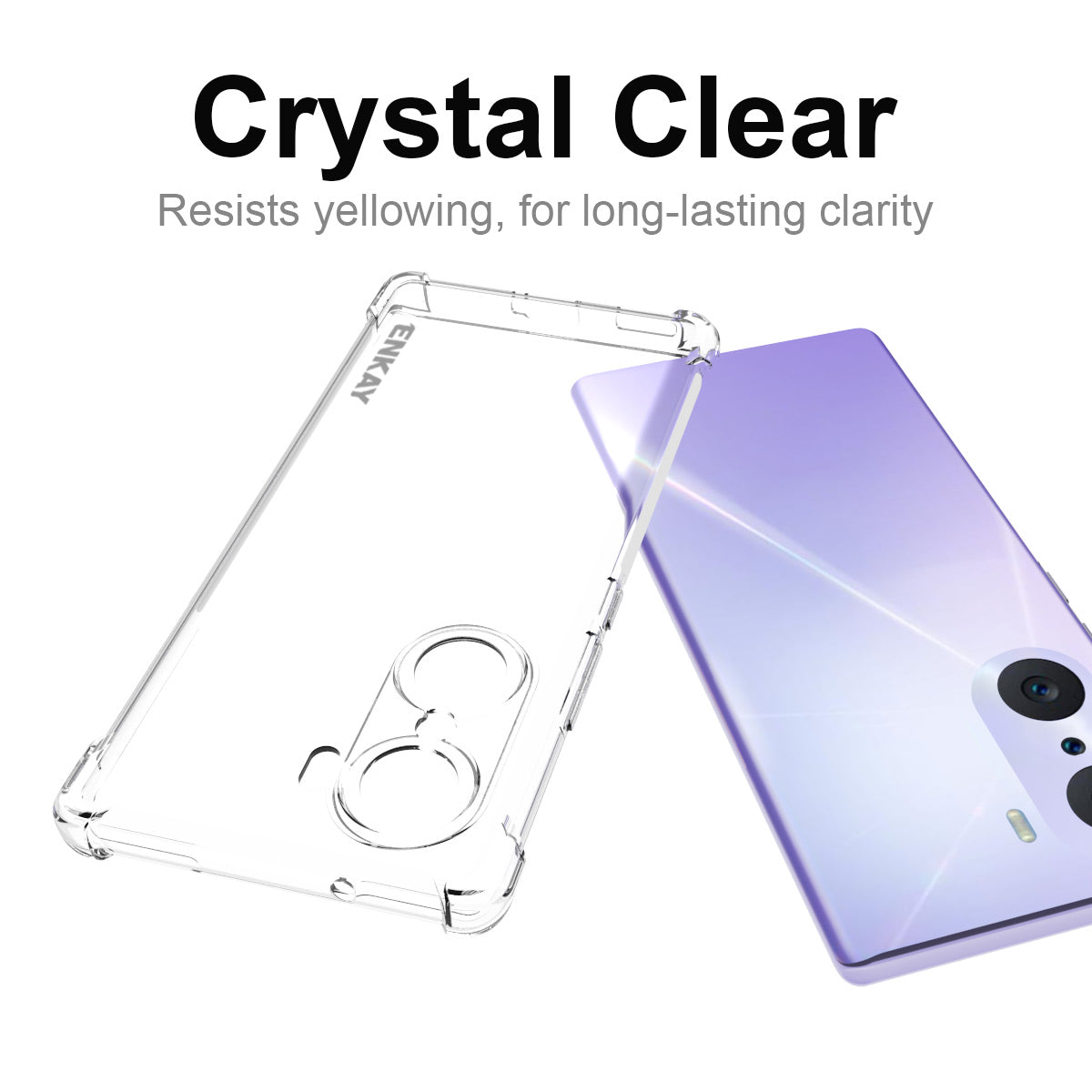 ENKAY HAT PRINCE Enhanced Four Corner Anti-slip Edge Crystal Clear Soft TPU Cover Phone Case for Honor 60