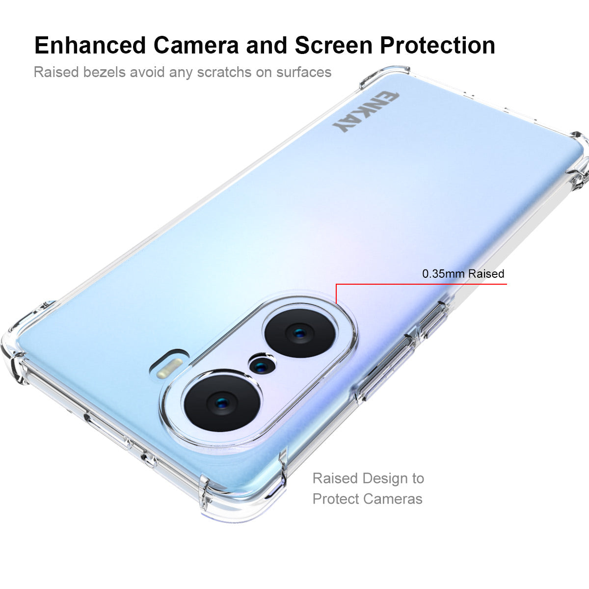 ENKAY HAT PRINCE Anti-slip Side Strip Enhanced Four Corner Protective TPU Phone Case for Honor 60 Pro