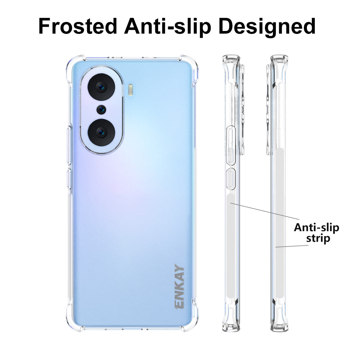 ENKAY HAT PRINCE Anti-slip Side Strip Enhanced Four Corner Protective TPU Phone Case for Honor 60 Pro