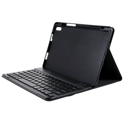 Pen Slot Design Cloth Texture Tablet Leather Cover Stand Case + Wireless Bluetooth Keyboard for Huawei MatePad Pro 10.8 (2021)
