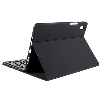 Pen Slot Design Cloth Texture Tablet Leather Cover Stand Case + Wireless Bluetooth Keyboard for Huawei MatePad Pro 10.8 (2021)