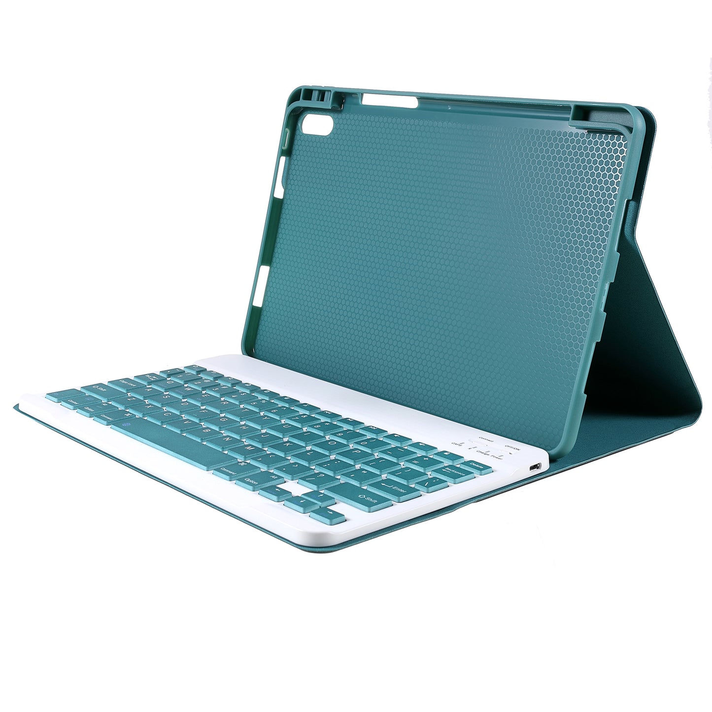 Pen Slot Design Cloth Texture Tablet Leather Cover Stand Case + Wireless Bluetooth Keyboard for Huawei MatePad Pro 10.8 (2021)