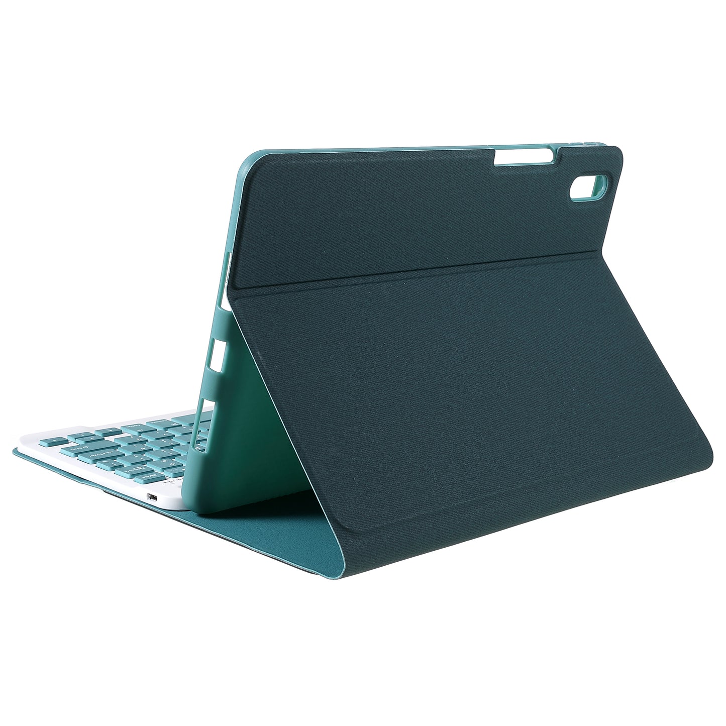 Pen Slot Design Cloth Texture Tablet Leather Cover Stand Case + Wireless Bluetooth Keyboard for Huawei MatePad Pro 10.8 (2021)