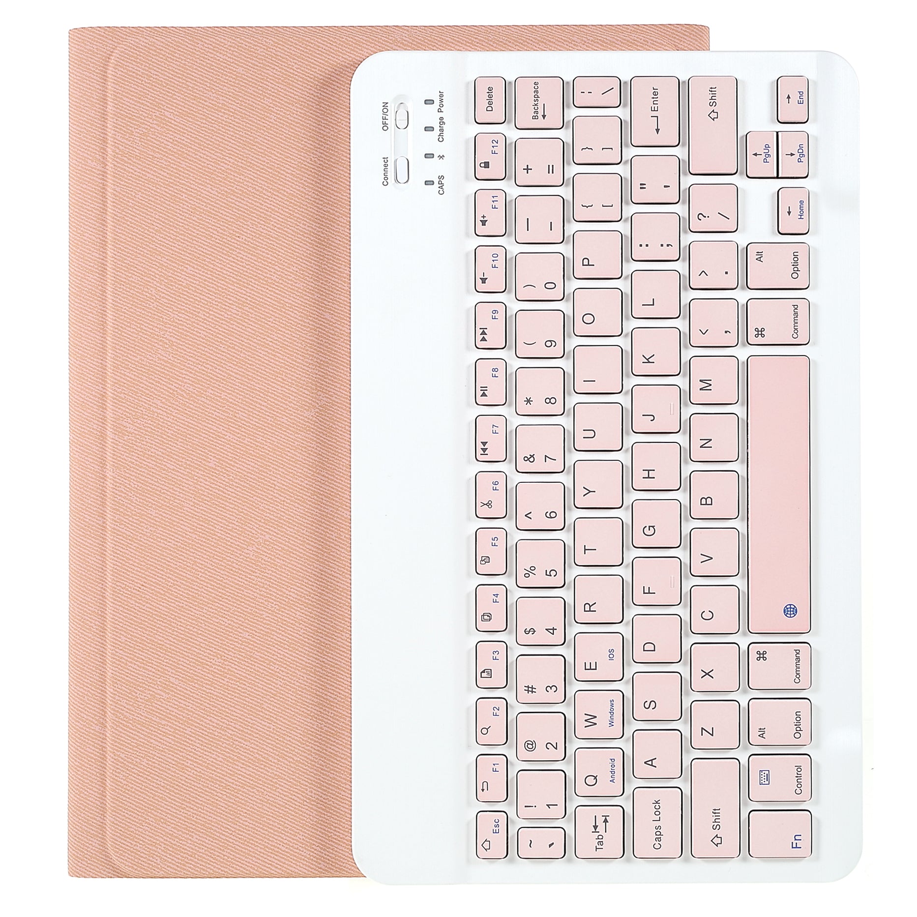 Pen Slot Design Cloth Texture Tablet Leather Cover Stand Case + Wireless Bluetooth Keyboard for Huawei MatePad Pro 10.8 (2021)