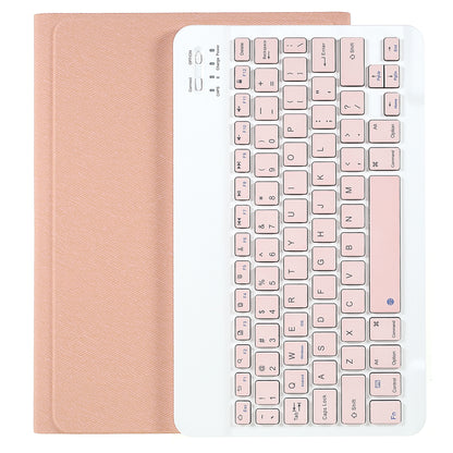 Pen Slot Design Cloth Texture Tablet Leather Cover Stand Case + Wireless Bluetooth Keyboard for Huawei MatePad Pro 10.8 (2021)