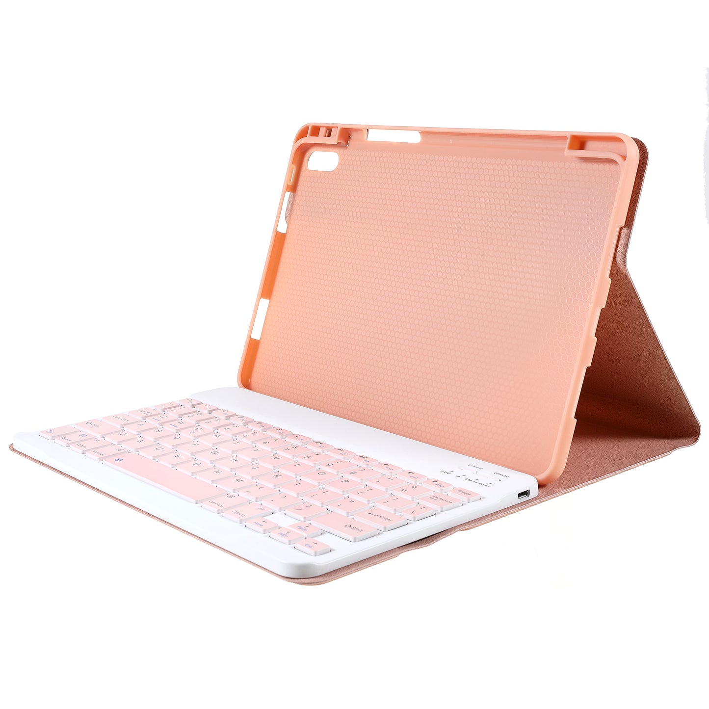 Pen Slot Design Cloth Texture Tablet Leather Cover Stand Case + Wireless Bluetooth Keyboard for Huawei MatePad Pro 10.8 (2021)