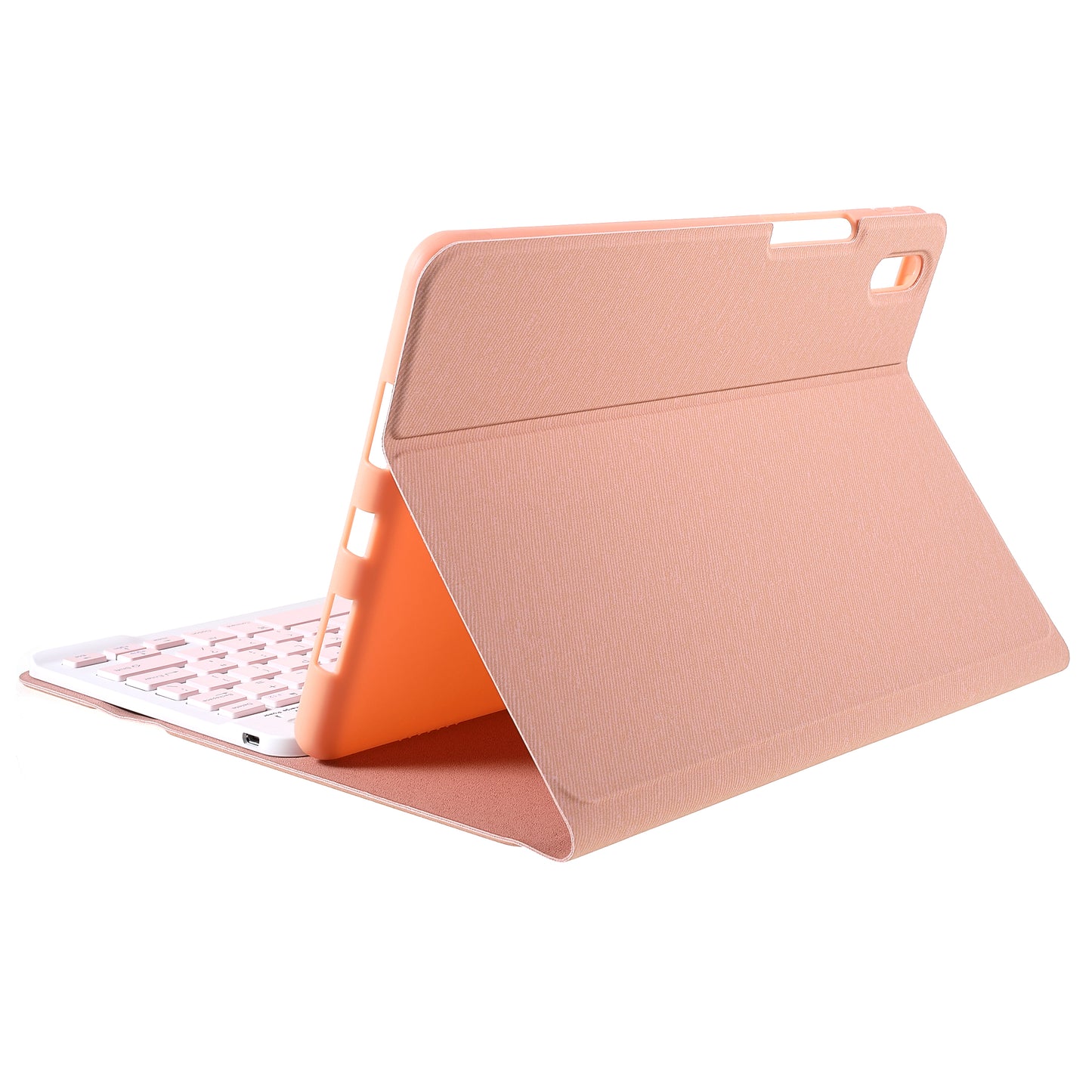 Pen Slot Design Cloth Texture Tablet Leather Cover Stand Case + Wireless Bluetooth Keyboard for Huawei MatePad Pro 10.8 (2021)