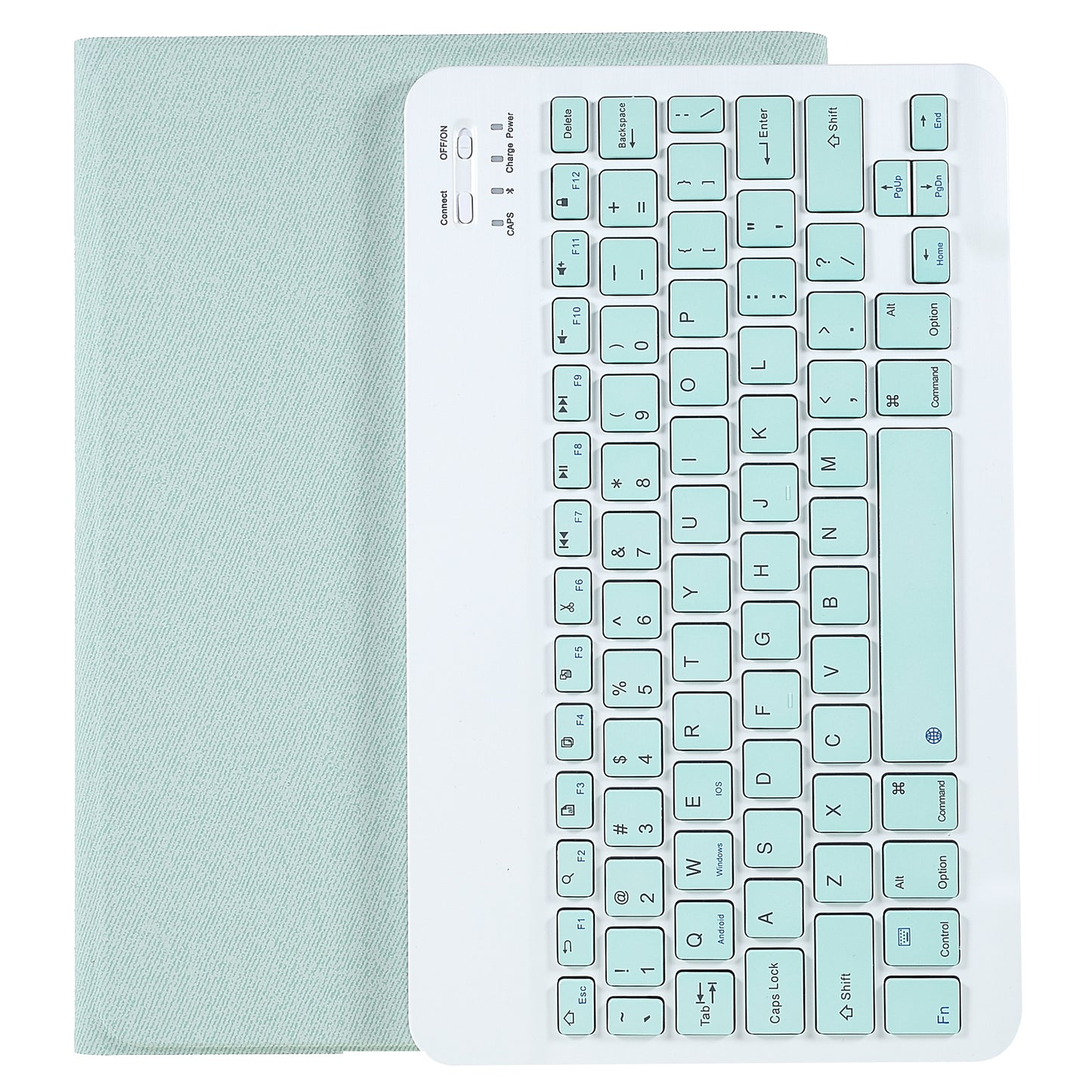 Pen Slot Design Cloth Texture Tablet Leather Cover Stand Case + Wireless Bluetooth Keyboard for Huawei MatePad Pro 10.8 (2021)