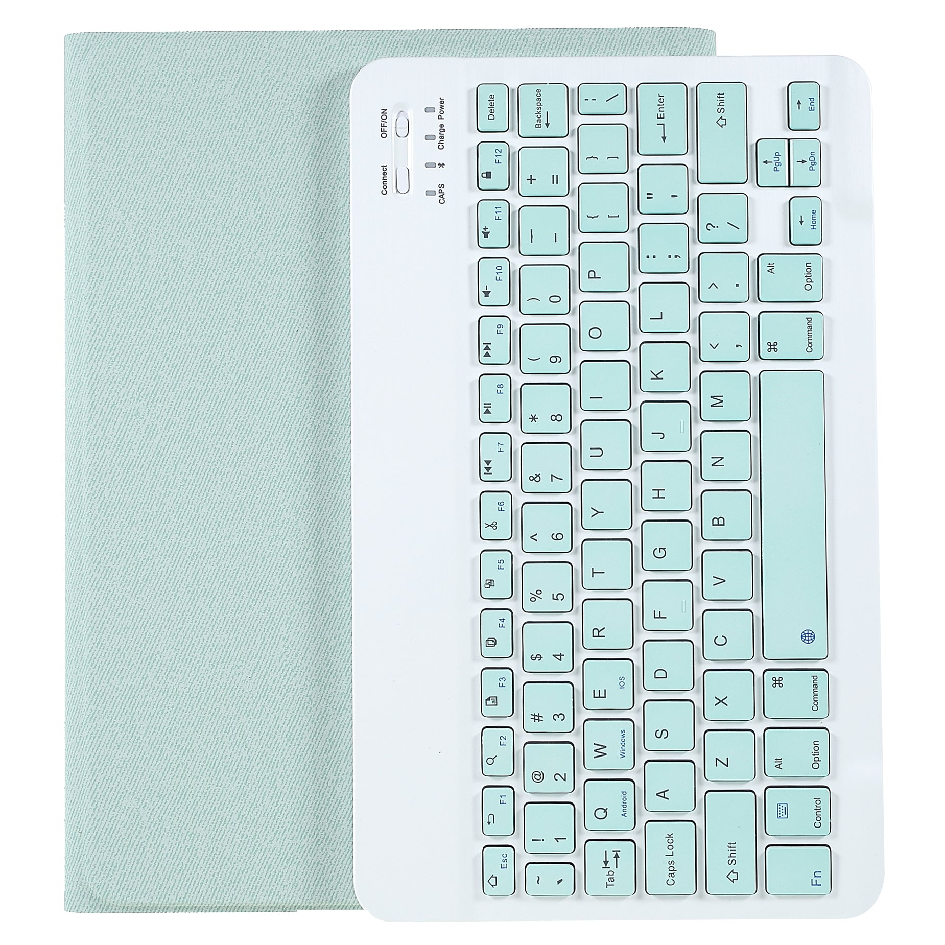 Pen Slot Design Cloth Texture Tablet Leather Cover Stand Case + Wireless Bluetooth Keyboard for Huawei MatePad Pro 10.8 (2021)