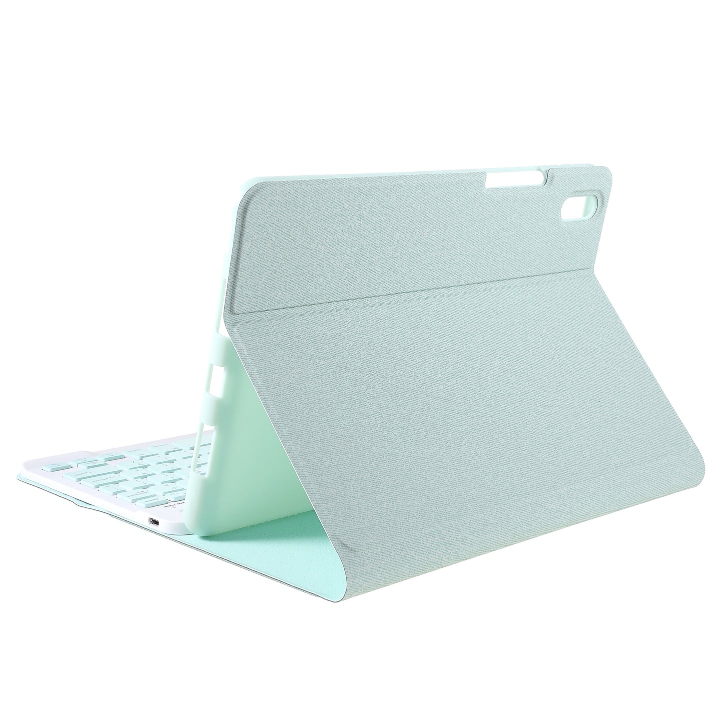Pen Slot Design Cloth Texture Tablet Leather Cover Stand Case + Wireless Bluetooth Keyboard for Huawei MatePad Pro 10.8 (2021)