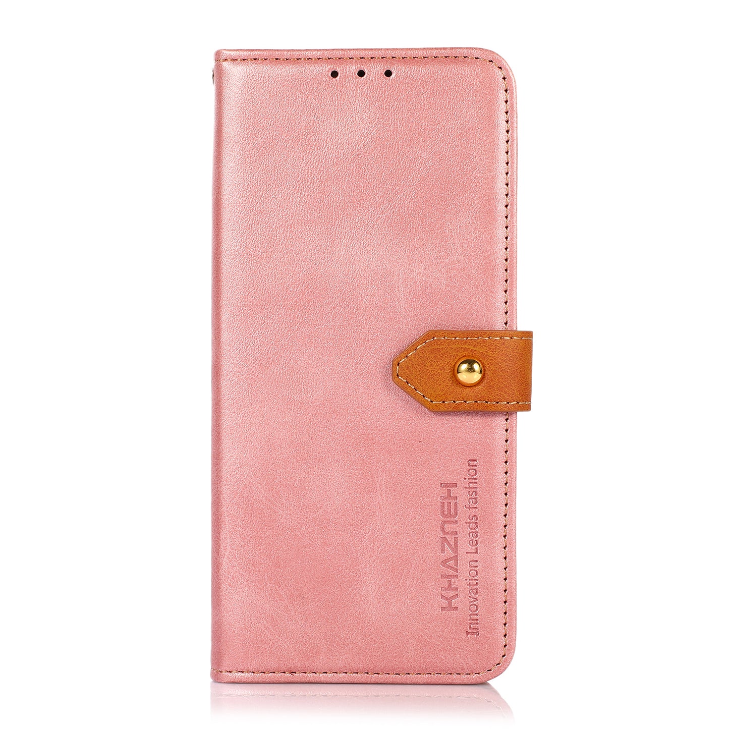 KHAZNEH Bi-color Stylish Anti-fall Magnetic Golden Clasp Stand PU Leather + TPU Case with Wallet for Honor 60 Pro