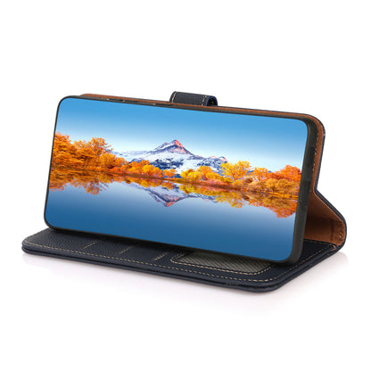 KHAZNEH Top Layer Genuine Leather Phone Case Stand RFID Blocking Wallet Magnetic Cover for Honor 60 Pro