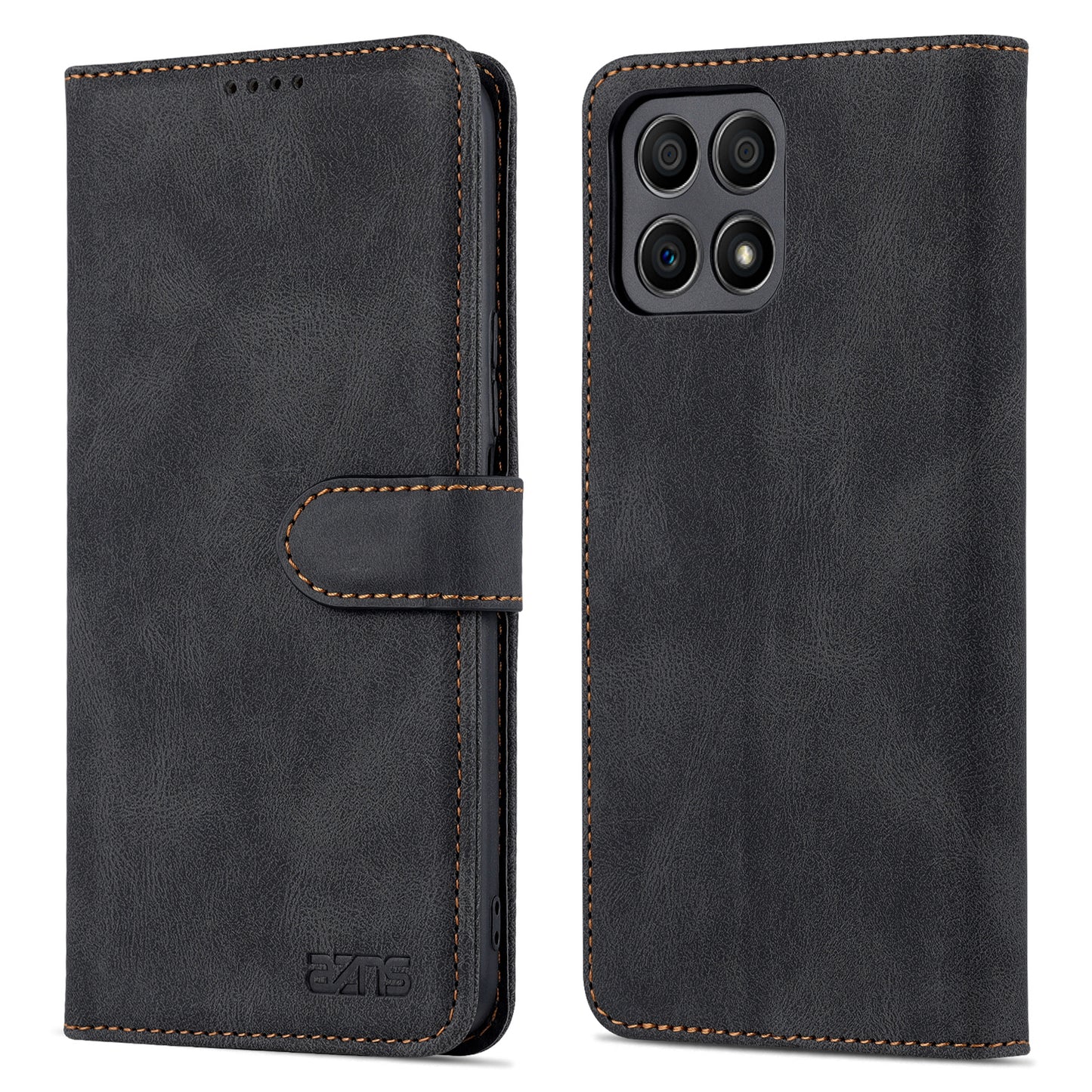 AZNS Magnetic Closure PU Leather Flip Wallet Case Stand Shockproof TPU Inner Shell Phone Cover for Honor X30i