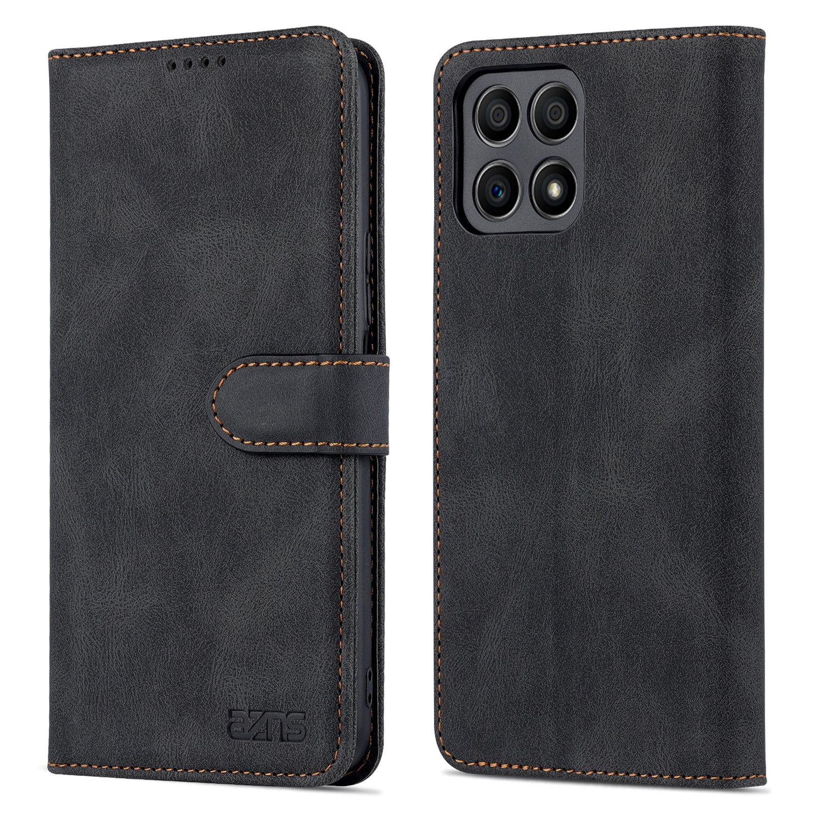 AZNS Magnetic Closure PU Leather Flip Wallet Case Stand Shockproof TPU Inner Shell Phone Cover for Honor X30i