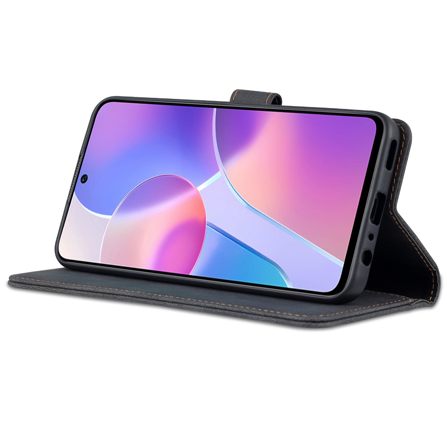 AZNS Magnetic Closure PU Leather Flip Wallet Case Stand Shockproof TPU Inner Shell Phone Cover for Honor X30i