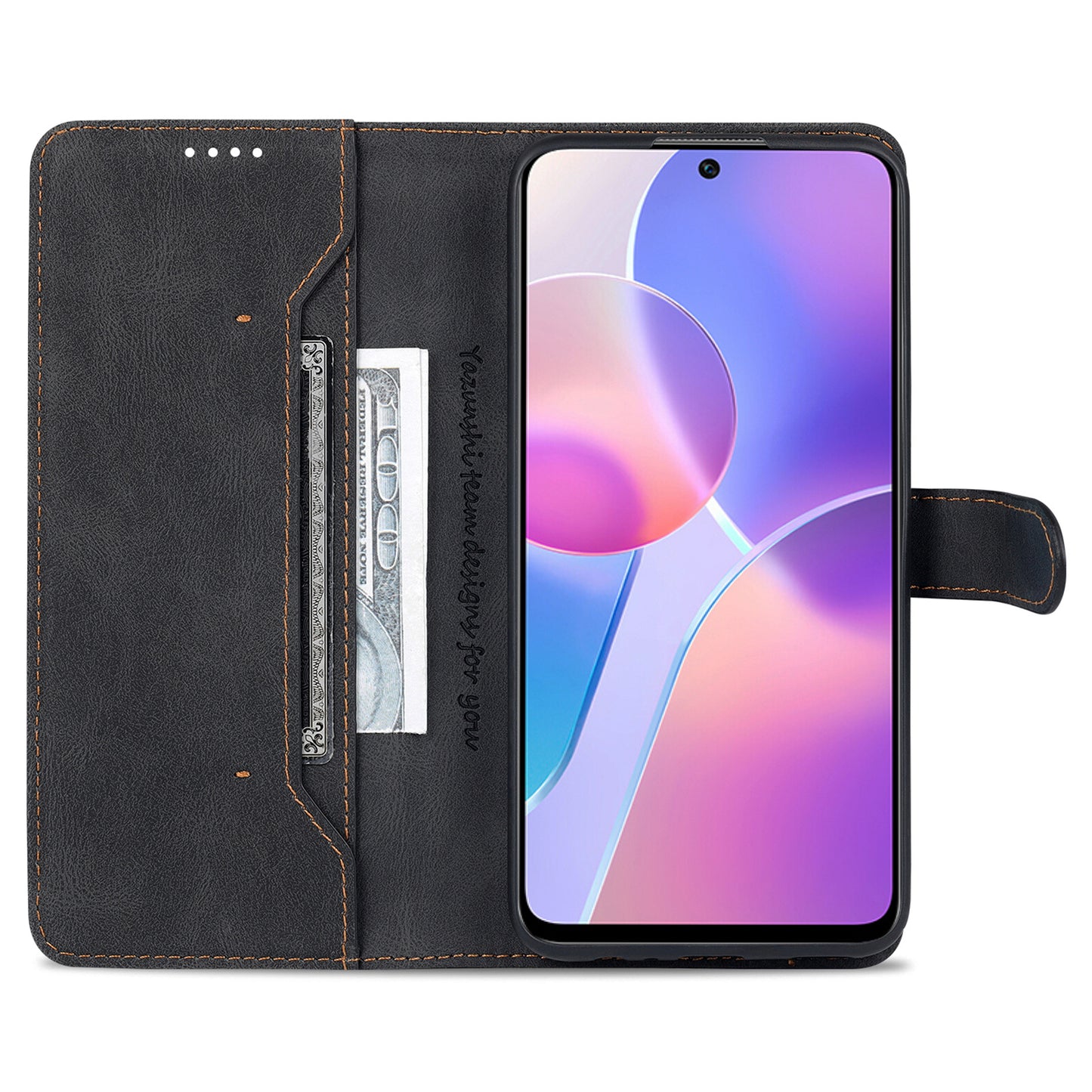 AZNS Magnetic Closure PU Leather Flip Wallet Case Stand Shockproof TPU Inner Shell Phone Cover for Honor X30i