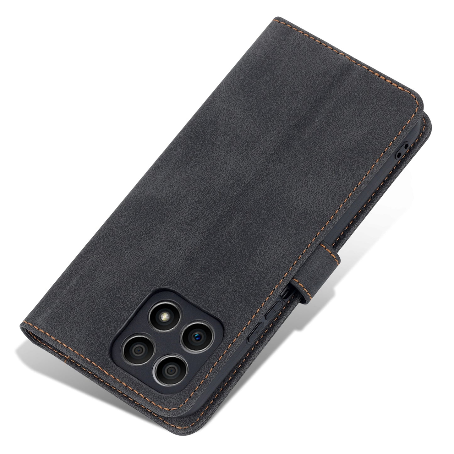 AZNS Magnetic Closure PU Leather Flip Wallet Case Stand Shockproof TPU Inner Shell Phone Cover for Honor X30i