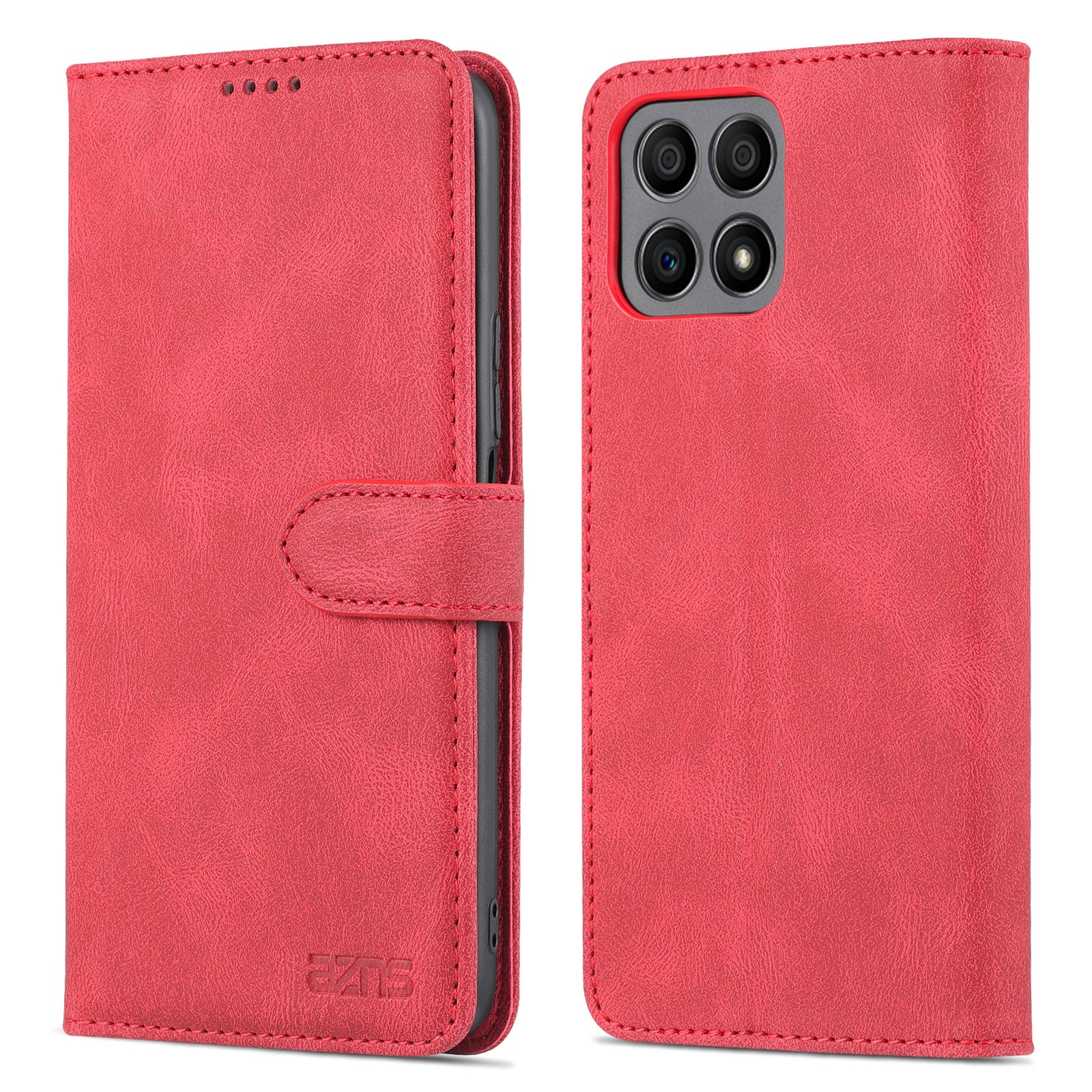 AZNS Magnetic Closure PU Leather Flip Wallet Case Stand Shockproof TPU Inner Shell Phone Cover for Honor X30i