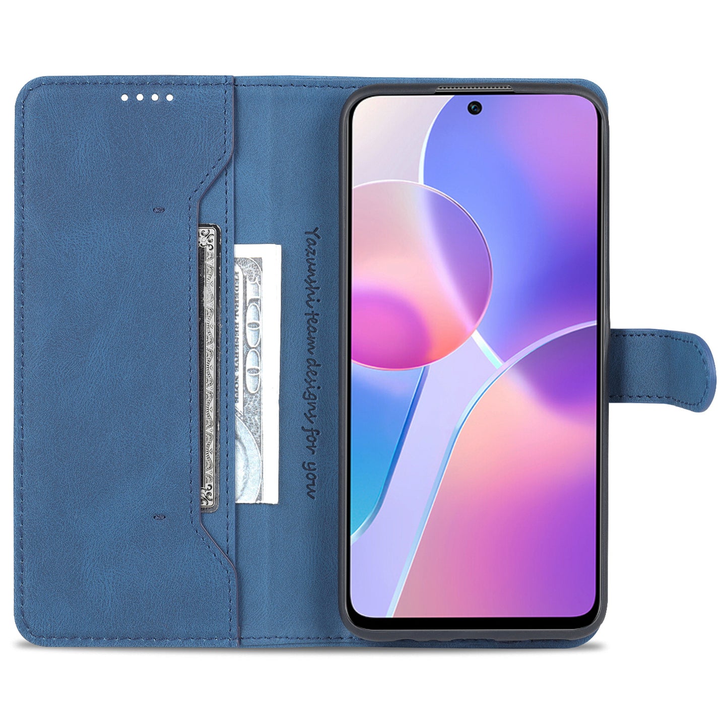 AZNS Magnetic Closure PU Leather Flip Wallet Case Stand Shockproof TPU Inner Shell Phone Cover for Honor X30i