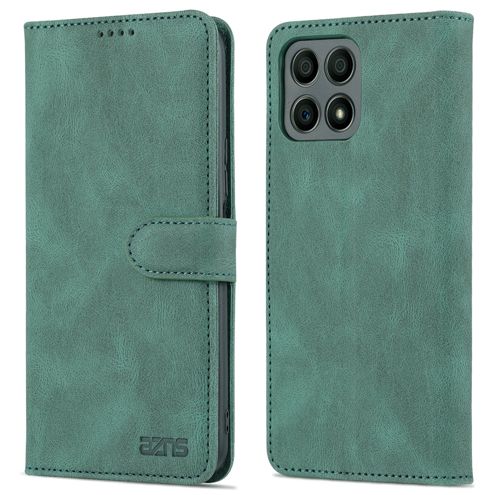 AZNS Magnetic Closure PU Leather Flip Wallet Case Stand Shockproof TPU Inner Shell Phone Cover for Honor X30i