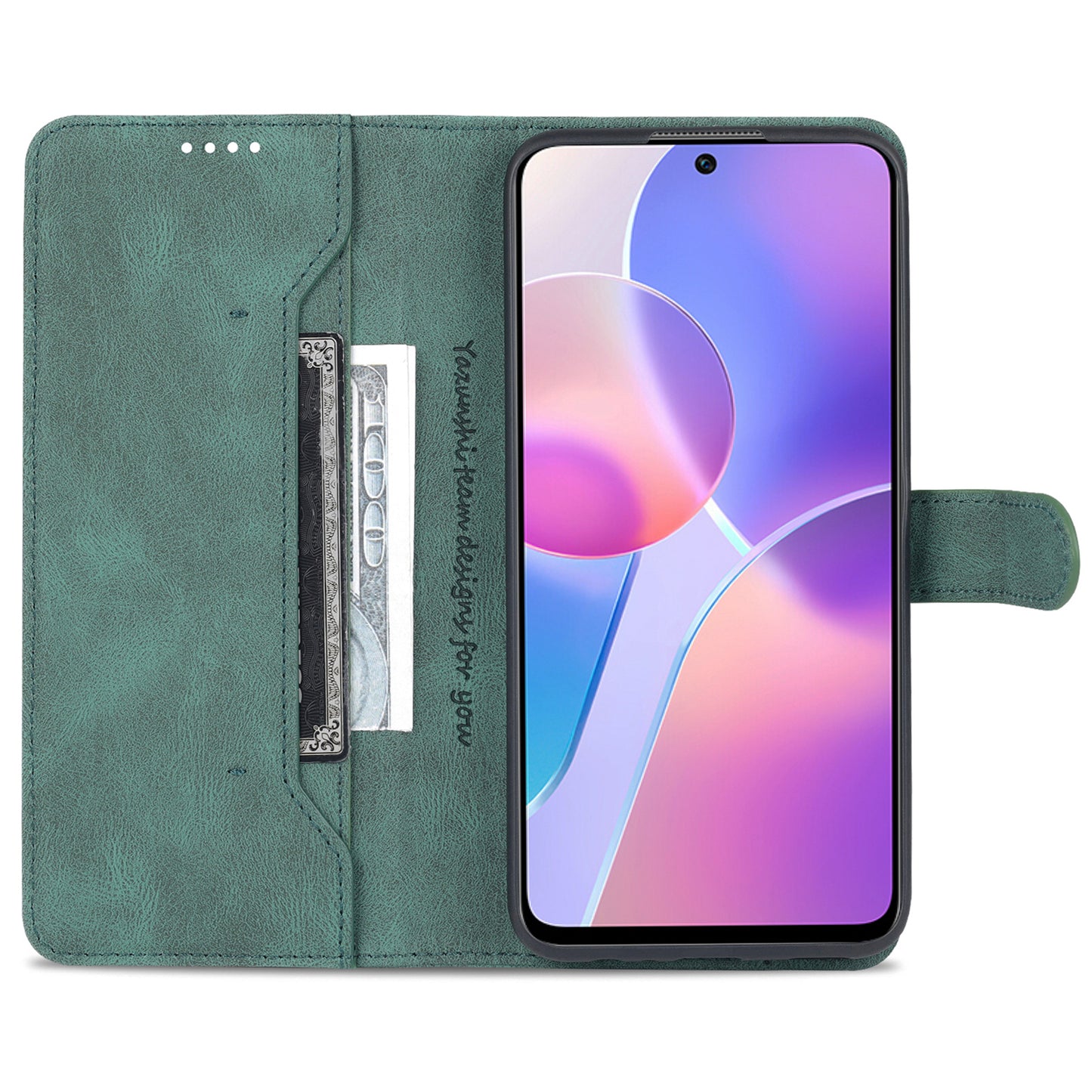 AZNS Magnetic Closure PU Leather Flip Wallet Case Stand Shockproof TPU Inner Shell Phone Cover for Honor X30i
