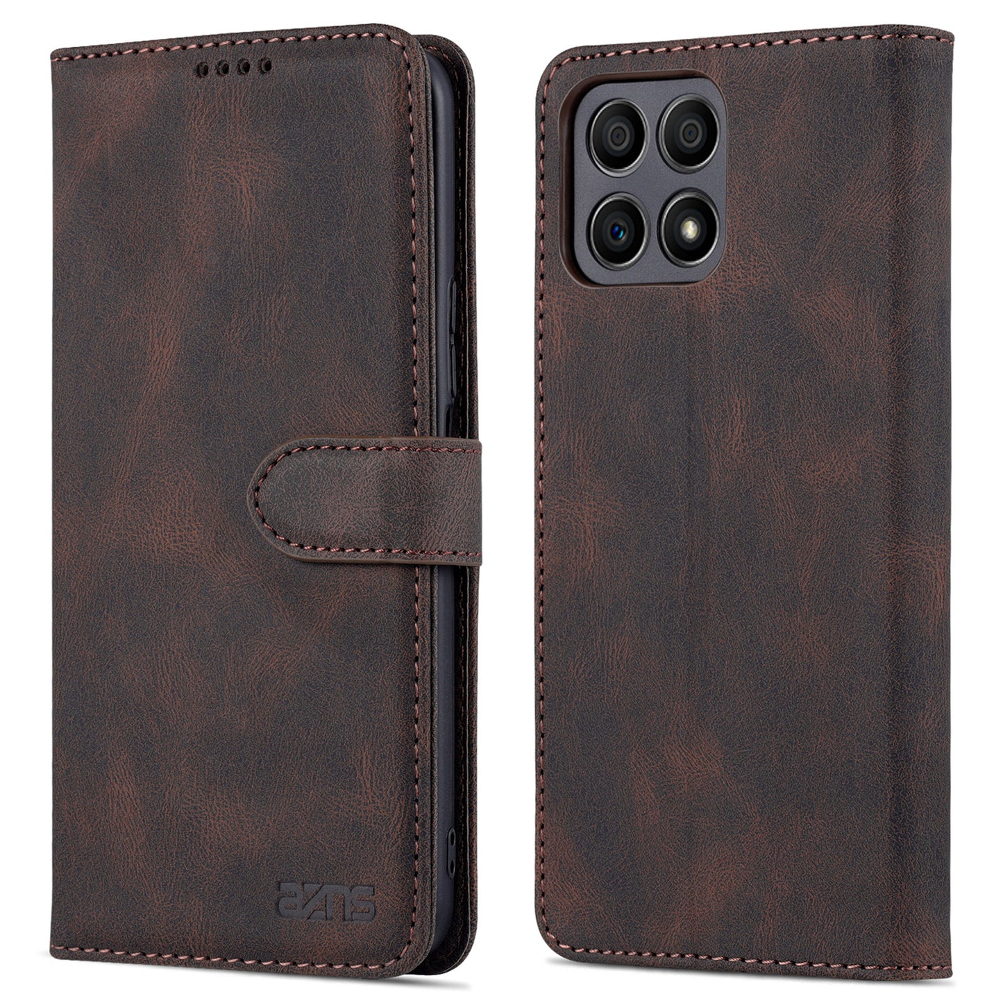 AZNS Magnetic Closure PU Leather Flip Wallet Case Stand Shockproof TPU Inner Shell Phone Cover for Honor X30i