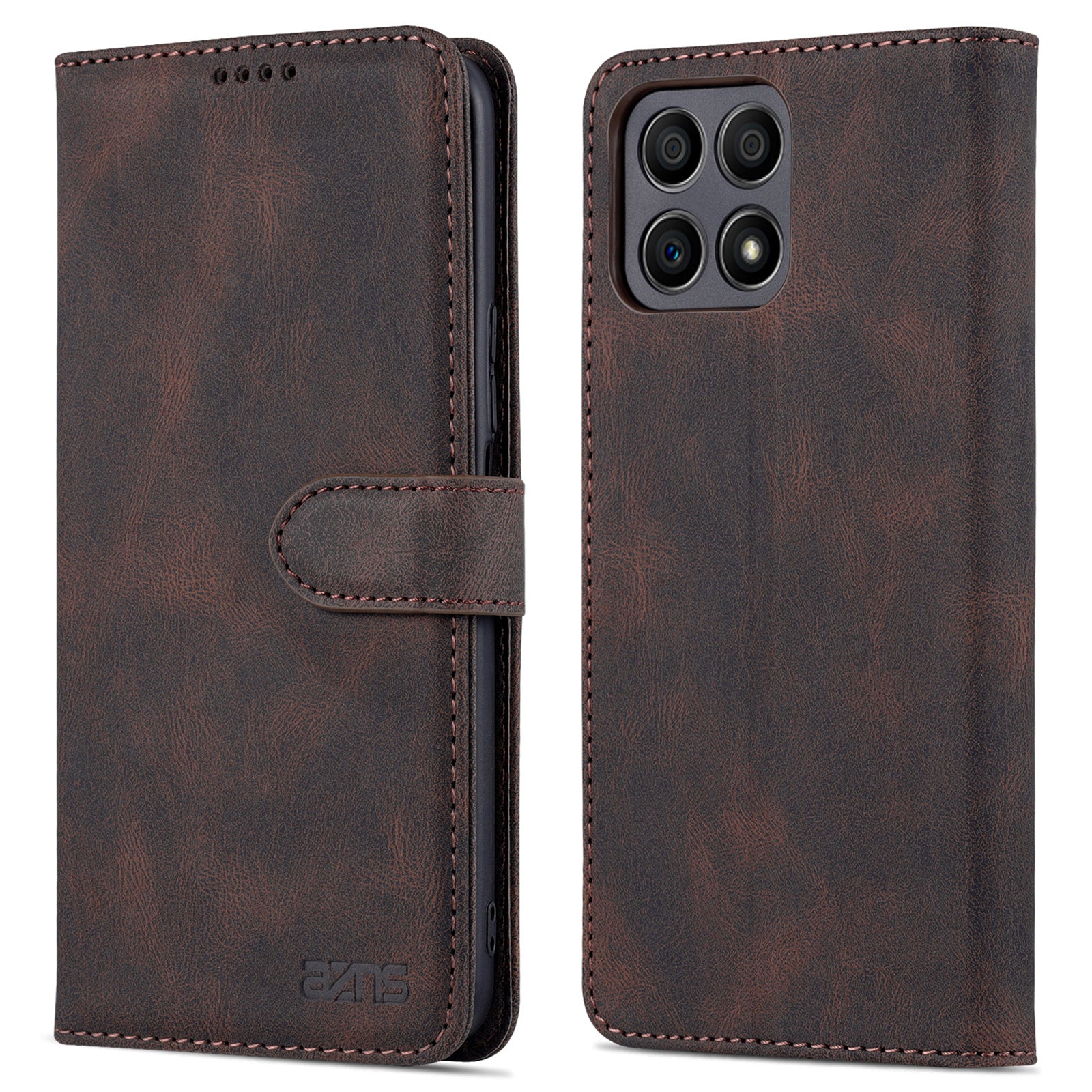 AZNS Magnetic Closure PU Leather Flip Wallet Case Stand Shockproof TPU Inner Shell Phone Cover for Honor X30i