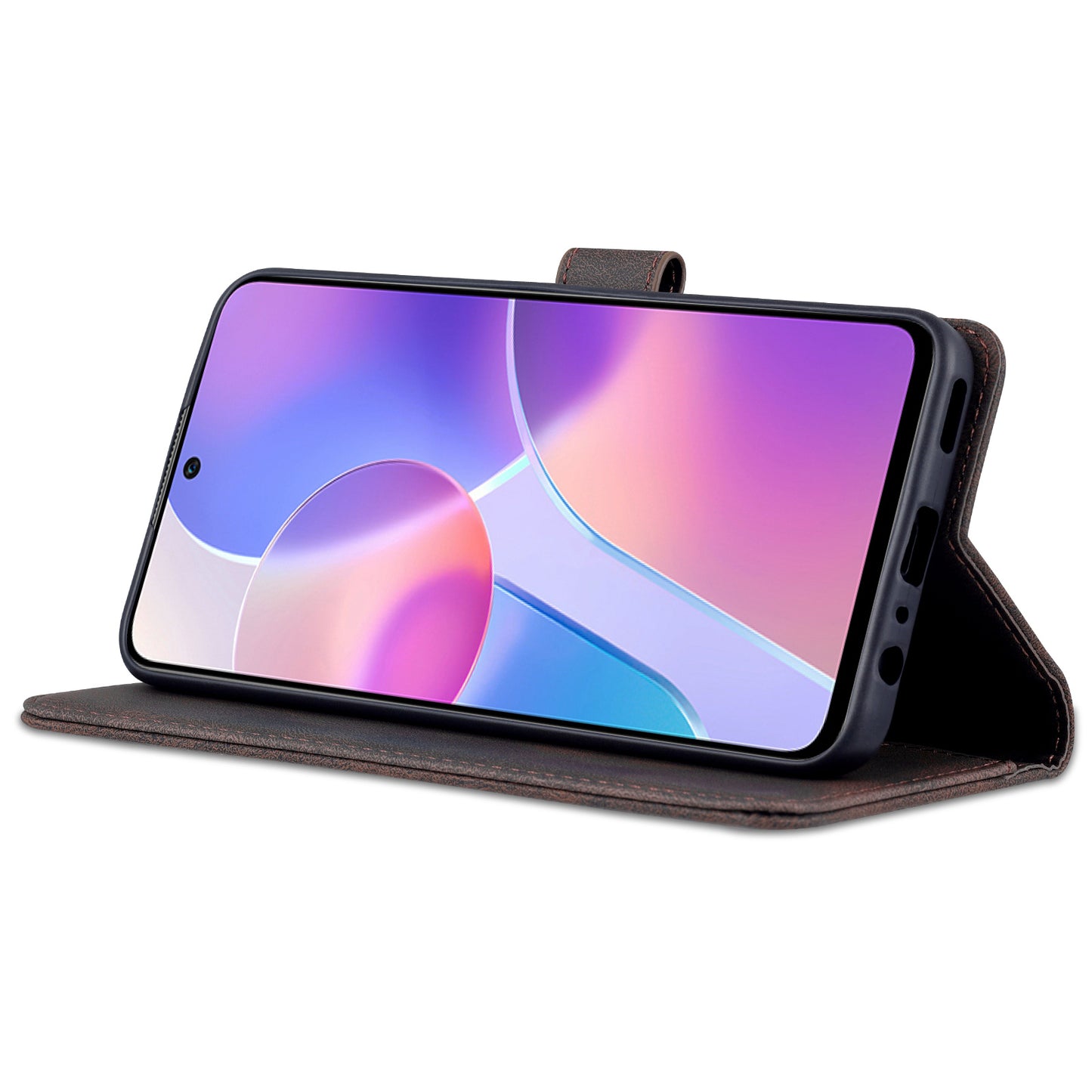 AZNS Magnetic Closure PU Leather Flip Wallet Case Stand Shockproof TPU Inner Shell Phone Cover for Honor X30i