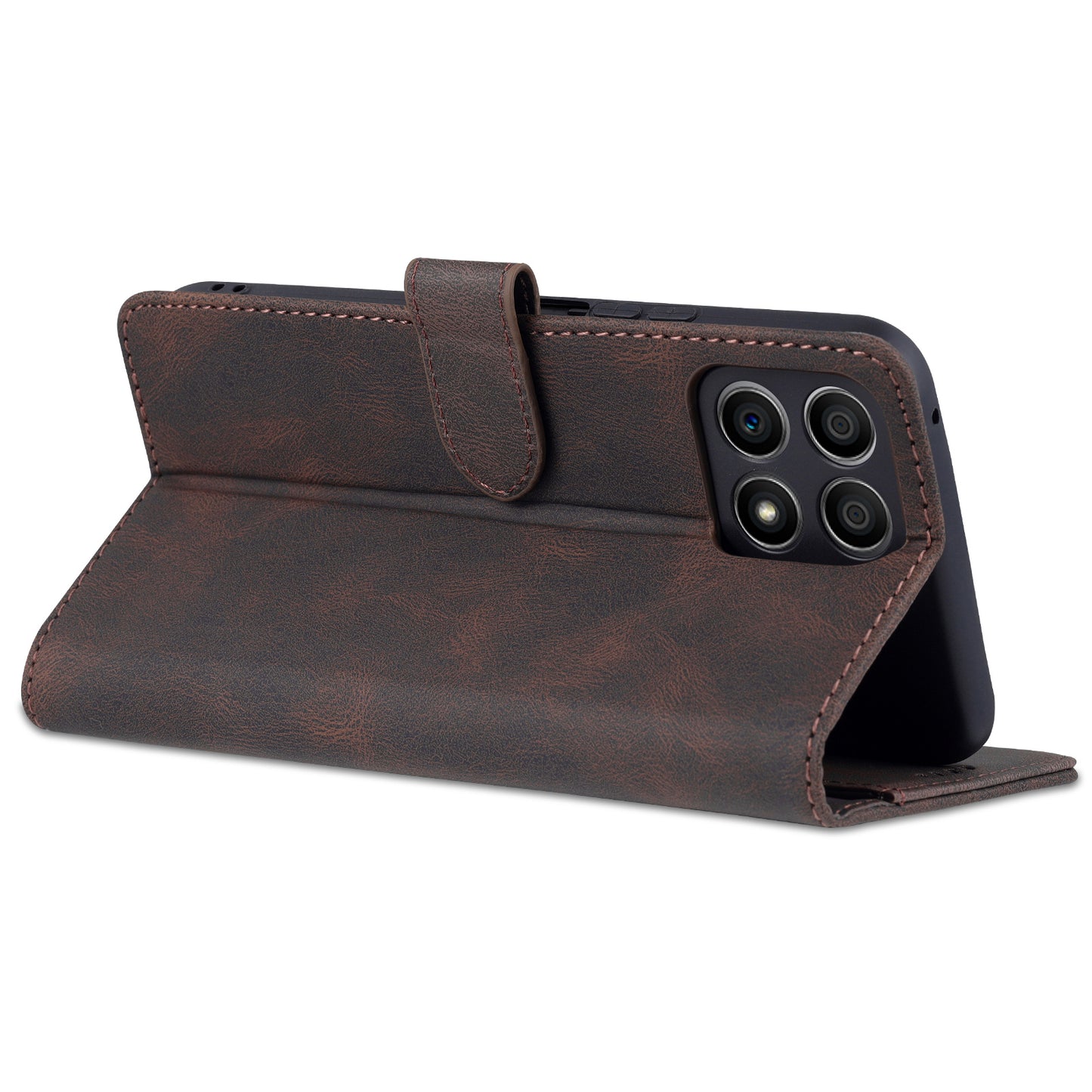 AZNS Magnetic Closure PU Leather Flip Wallet Case Stand Shockproof TPU Inner Shell Phone Cover for Honor X30i