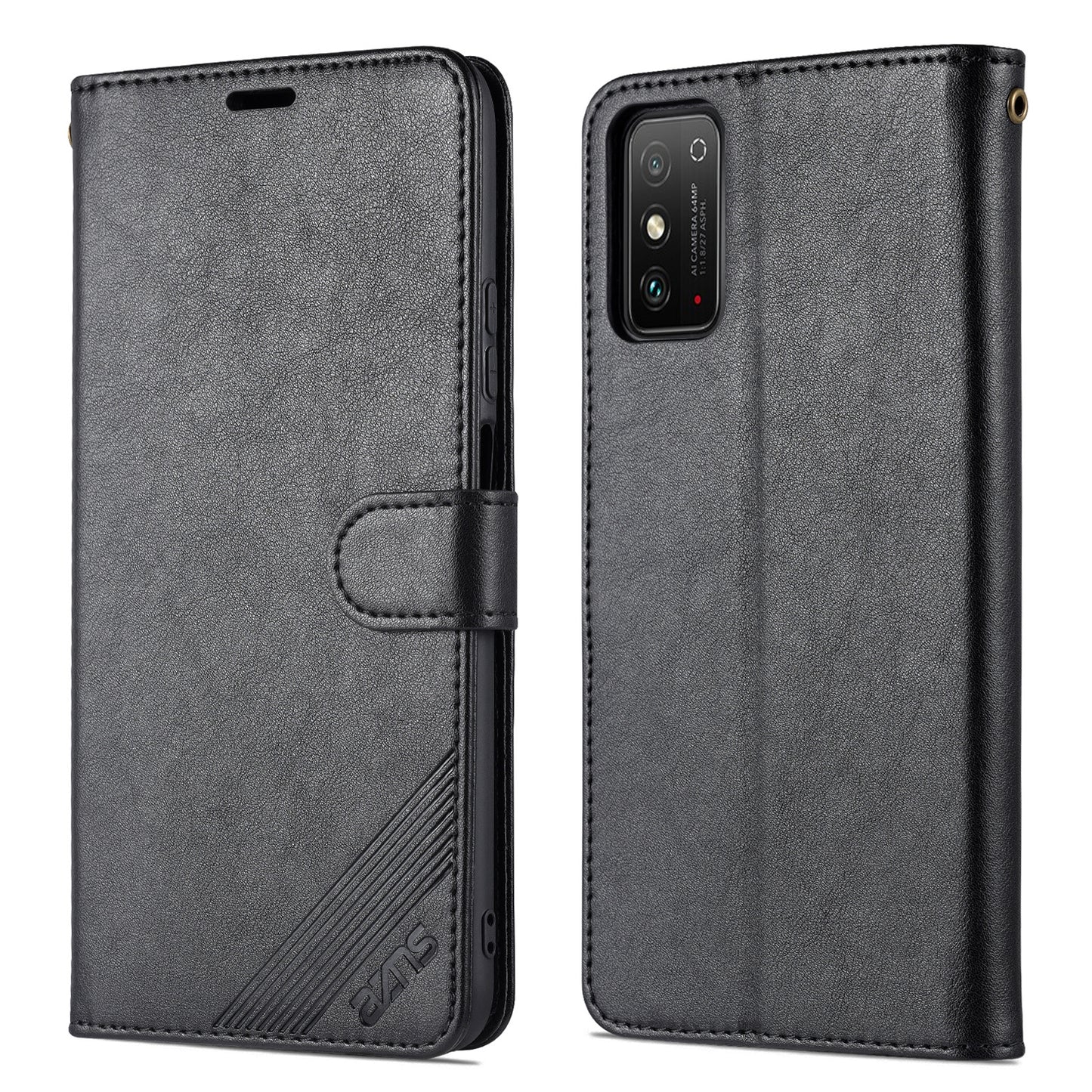 AZNS Textured PU Leather Stand Wallet Case Magnetic Clasp Shock-absorption Cover for Honor X10 Max/X30 Max