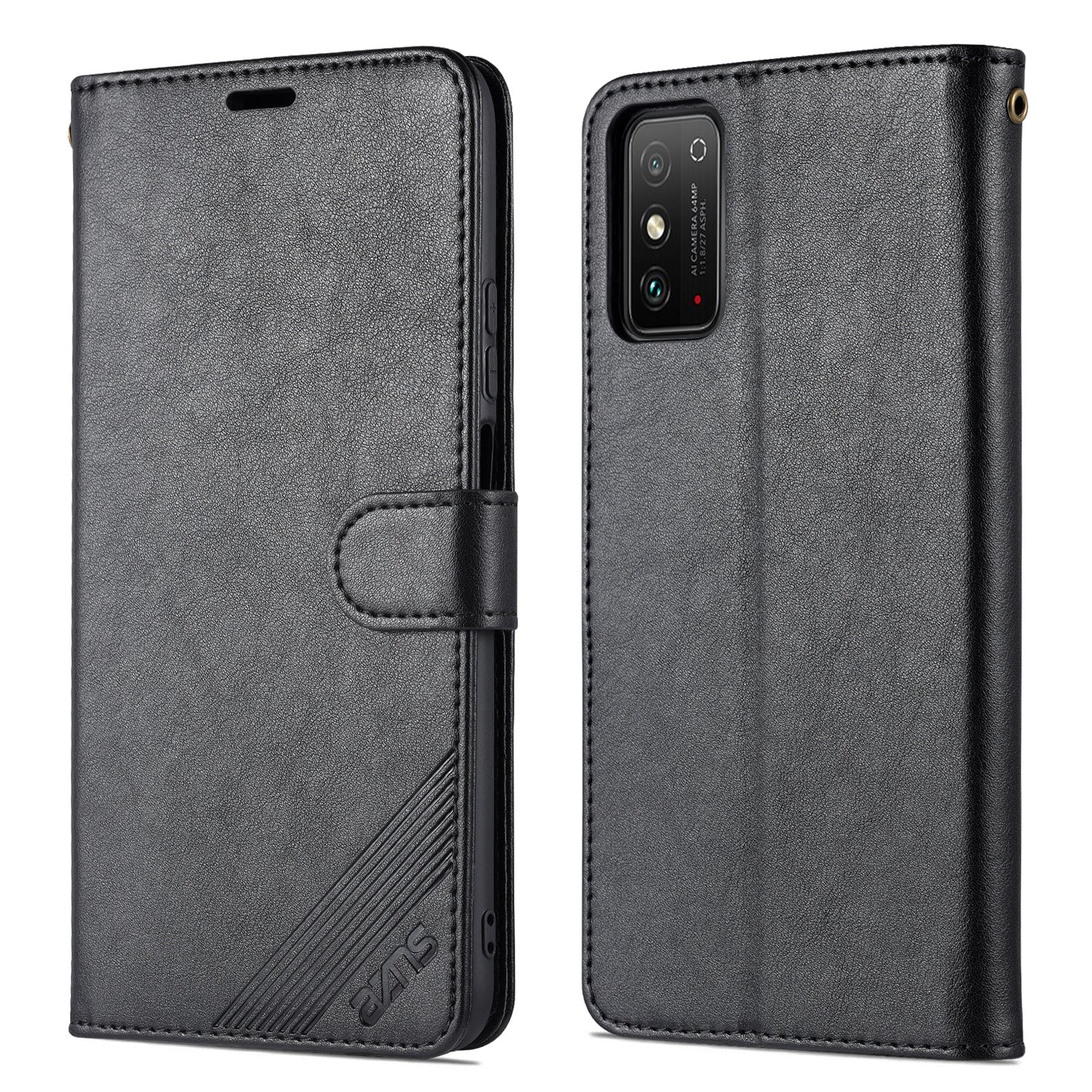 AZNS Textured PU Leather Stand Wallet Case Magnetic Clasp Shock-absorption Cover for Honor X10 Max/X30 Max