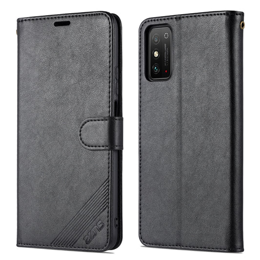 AZNS Textured PU Leather Stand Wallet Case Magnetic Clasp Shock-absorption Cover for Honor X10 Max/X30 Max