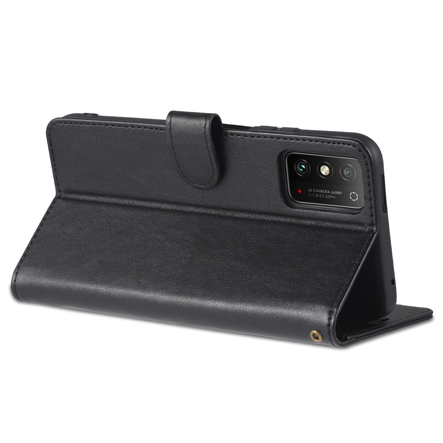 AZNS Textured PU Leather Stand Wallet Case Magnetic Clasp Shock-absorption Cover for Honor X10 Max/X30 Max