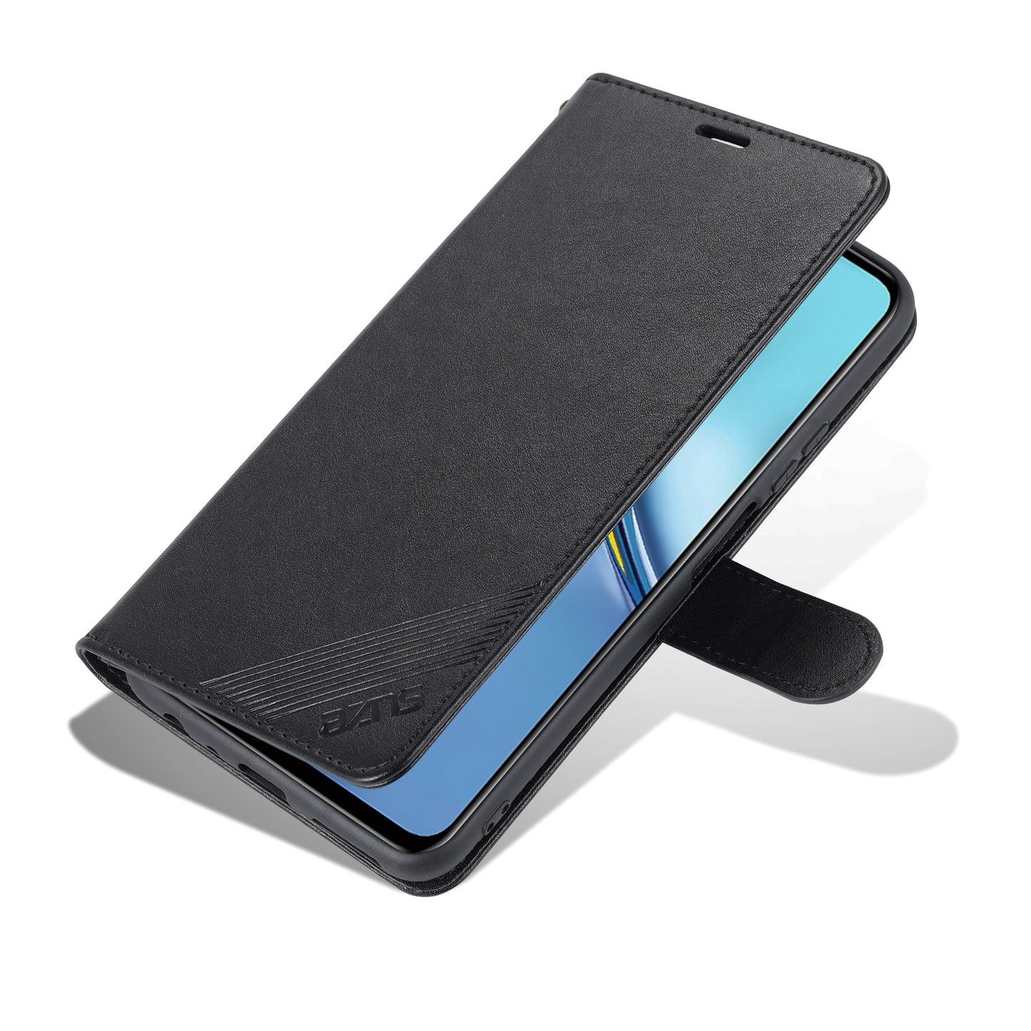 AZNS Textured PU Leather Stand Wallet Case Magnetic Clasp Shock-absorption Cover for Honor X10 Max/X30 Max