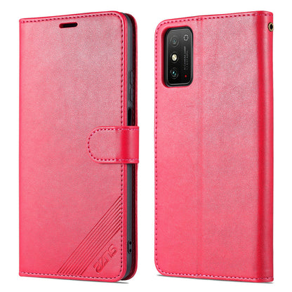 AZNS Textured PU Leather Stand Wallet Case Magnetic Clasp Shock-absorption Cover for Honor X10 Max/X30 Max